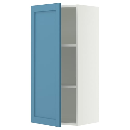 SEKTION Wall cabinet, white/Lerhyttan blue, 18x15x40 "