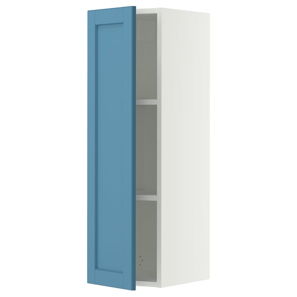 SEKTION Wall cabinet, white/Lerhyttan blue, 12x15x40 "