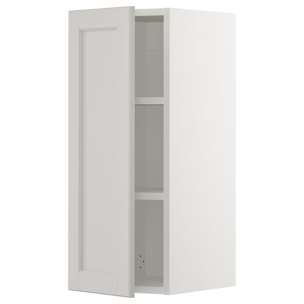 SEKTION Wall cabinet, white/Lerhyttan light gray, 12x15x30 "