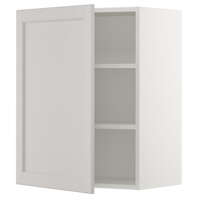 SEKTION Wall cabinet, white/Lerhyttan light gray, 24x15x30 "
