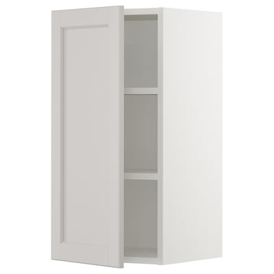 SEKTION Wall cabinet, white/Lerhyttan light gray, 15x15x30 "