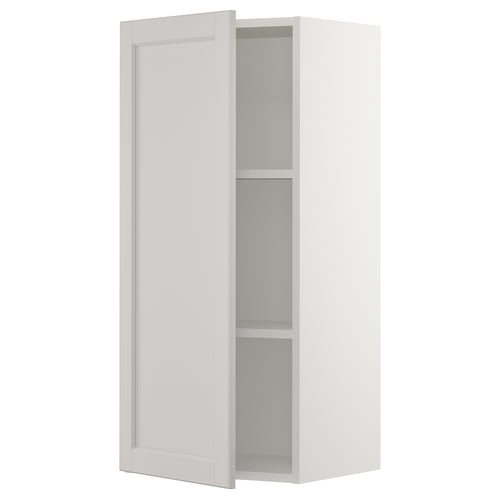 SEKTION kitchen cabinet, light grey, square, with adjustable shelves.