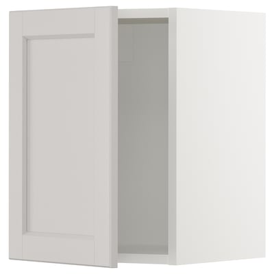 SEKTION Wall cabinet, white/Lerhyttan light gray, 15x15x20 "