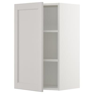 SEKTION Wall cabinet, white/Lerhyttan light gray, 18x15x30 "