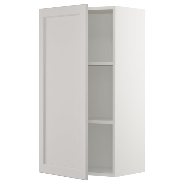 SEKTION Wall cabinet, white/Lerhyttan light gray, 21x15x40 "