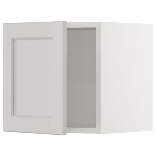 Image shows a white flat-panel cabinet door with a frame and recessed centre panel.