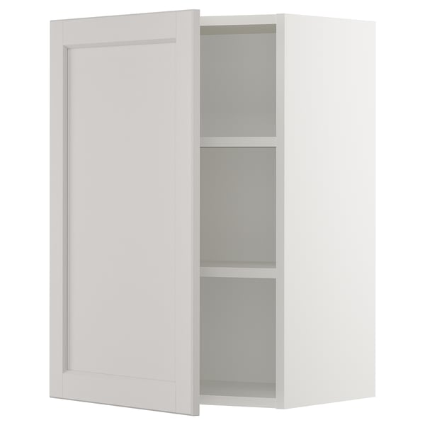 SEKTION Wall cabinet, white/Lerhyttan light gray, 21x15x30 "