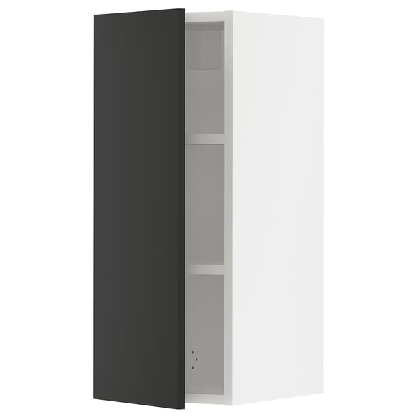 SEKTION Wall cabinet, white/Nickebo matte anthracite, 12x15x30 "