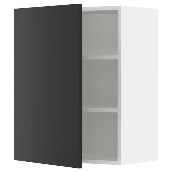 SEKTION Wall cabinet, white/Nickebo matte anthracite, 24x15x30 "