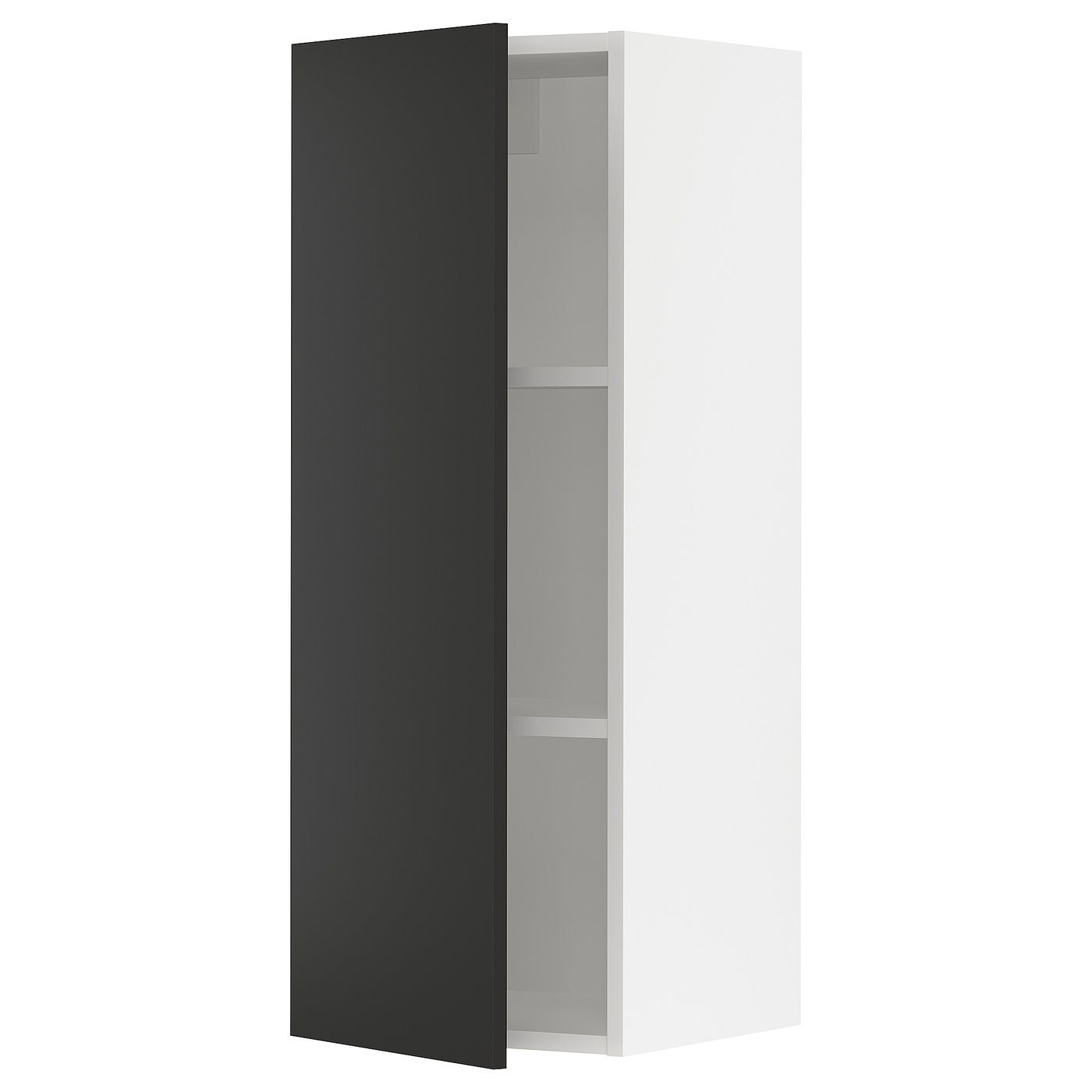 SEKTION wall cabinet, white/Nickebo matte anthracite, 15x15x40