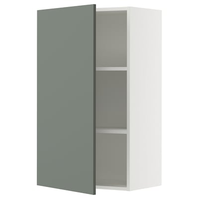 SEKTION Wall cabinet, white/Nickebo matte grey-green, 24x15x40 "