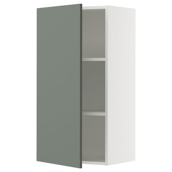 SEKTION Wall cabinet, white/Nickebo matte grey-green, 21x15x40 "