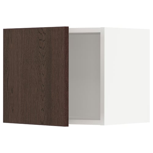 SEKTION kitchen cabinet, dark brown wood, square shape, minimalist design.
