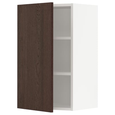 SEKTION Wall cabinet, white/Sinarp brown, 18x15x30 "