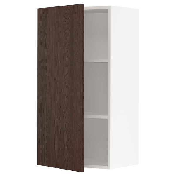 SEKTION Wall cabinet, white/Sinarp brown, 21x15x40 "