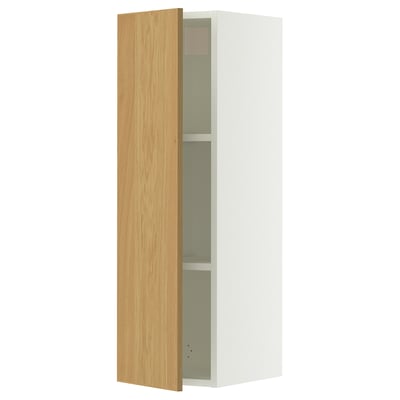 SEKTION Wall cabinet, white/Sinarp oak veneer, 12x15x40 "