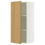 SEKTION Wall cabinet, white/Sinarp oak veneer, 18x15x40 "