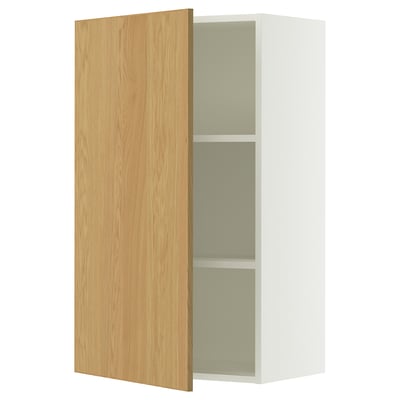 SEKTION Wall cabinet, white/Sinarp oak veneer, 24x15x40 "