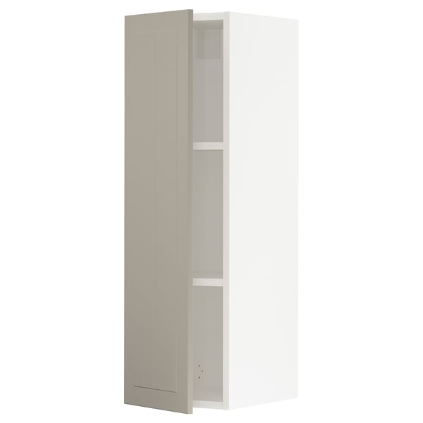 SEKTION Wall cabinet, white/Stensund beige, 12x15x40 "