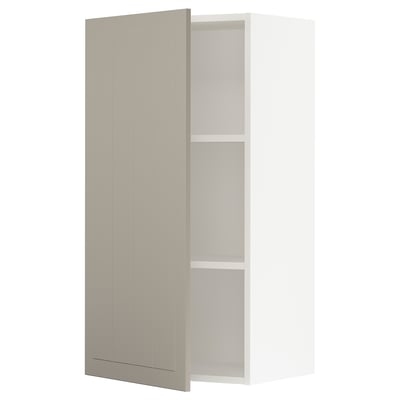 SEKTION Wall cabinet, white/Stensund beige, 21x15x40 "