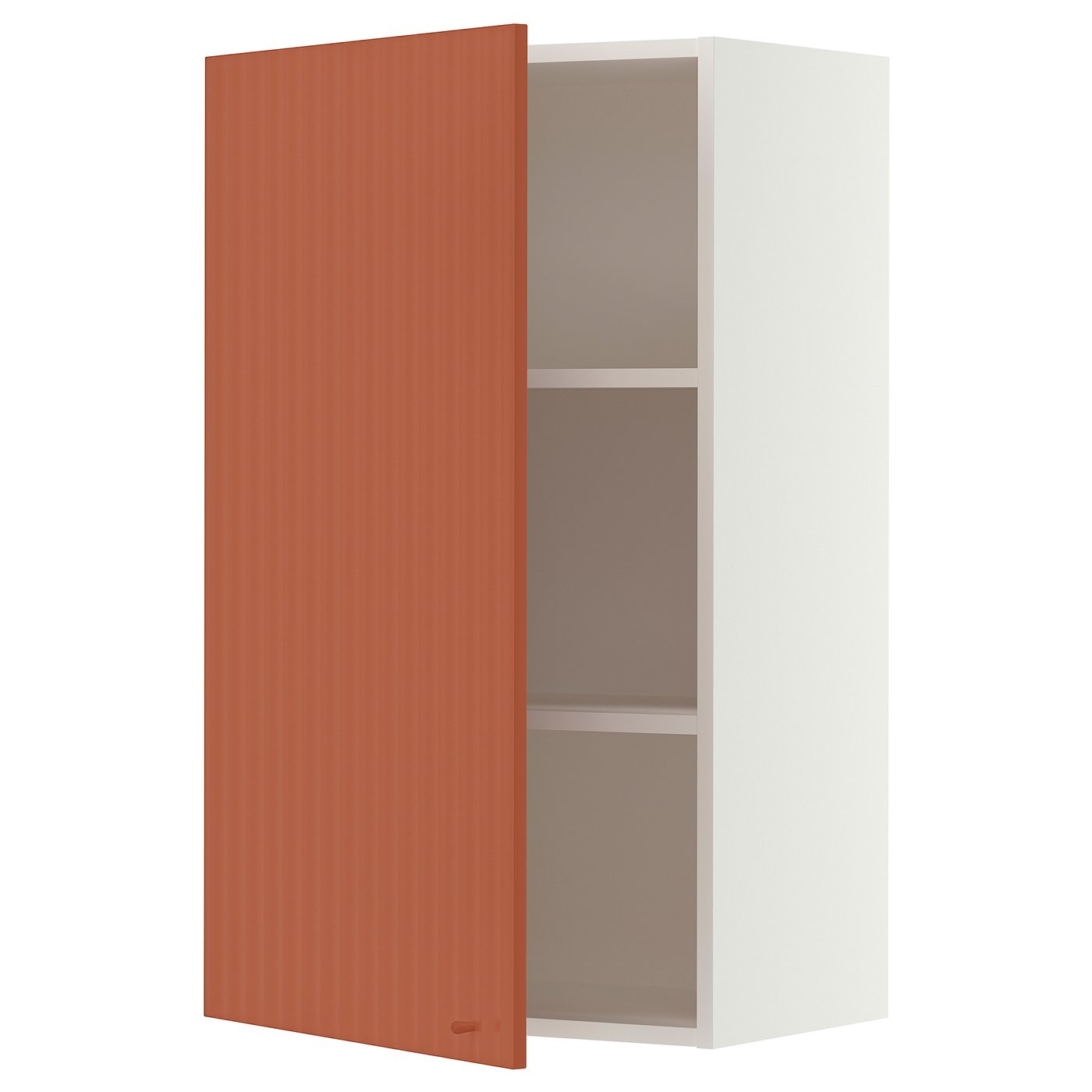 SEKTION wall cabinet, white/Terrsjö red-brown wave pattern