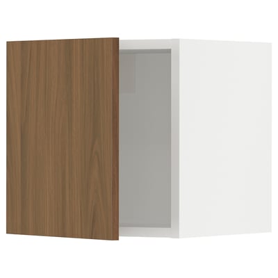 SEKTION Wall cabinet, white/Tistorp brown walnut effect, 15x15x15 "