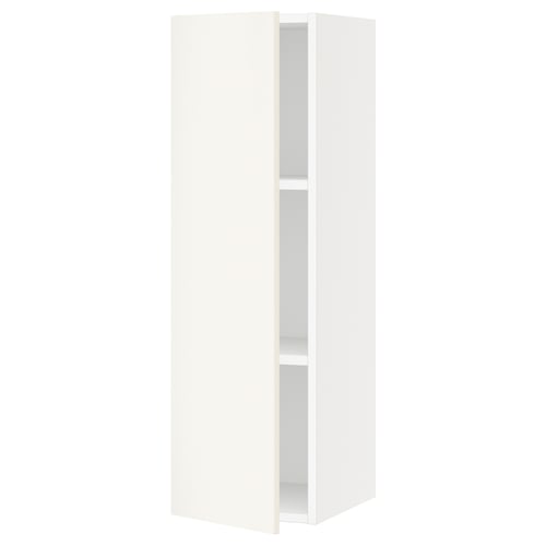 White wall-mounted cabinet, rectangular, smooth finish, single door, veddinge series.