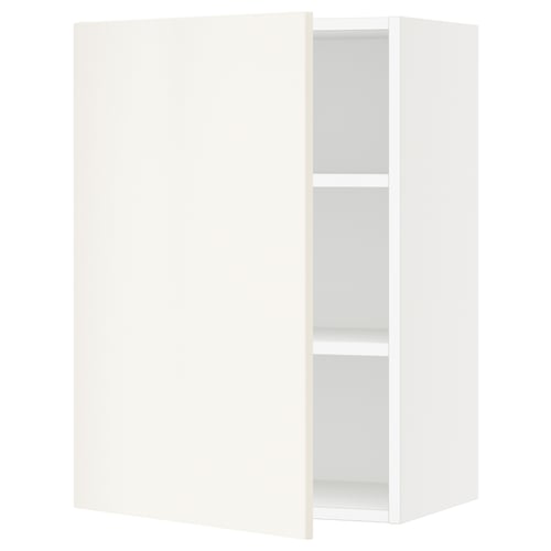 White SEKTION ikea cabinet with 3 adjustable shelves, modern design.
