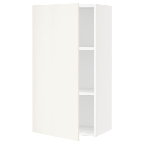 White SEKTION wall cabinet, minimalist, single shelf, silent hinges.