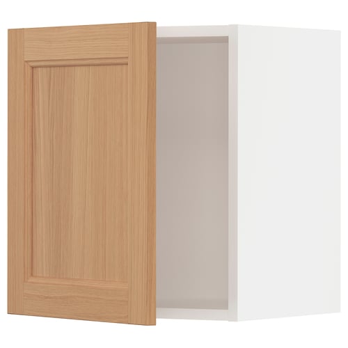 A light oak wooden cabinet door from the ikea SEKTION series. It a minimalist design with a natural, warm look.