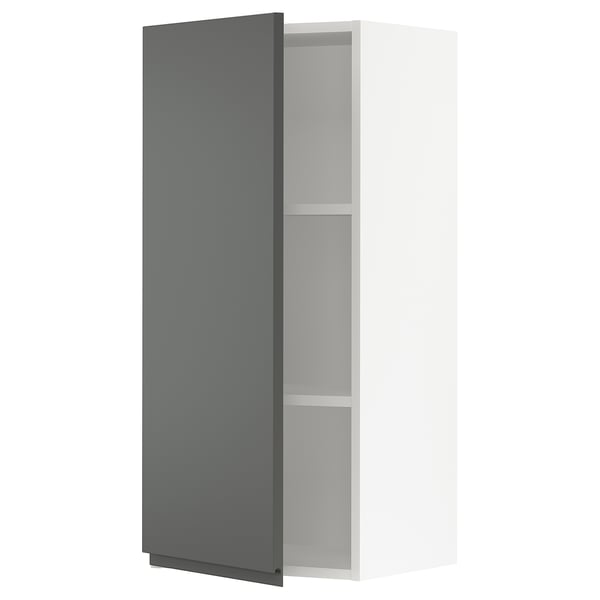 SEKTION Wall cabinet, white/Voxtorp dark gray, 18x15x40 "