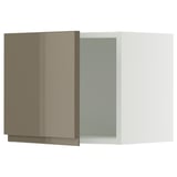 SEKTION Wall cabinet, white/Voxtorp high-gloss dark grey-brown, 18x15x15 "