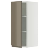 SEKTION Wall cabinet, white/Voxtorp high-gloss dark grey-brown, 12x15x30 "