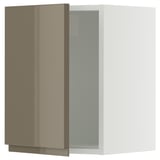 SEKTION Wall cabinet, white/Voxtorp high-gloss dark grey-brown, 15x15x20 "