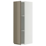 SEKTION Wall cabinet, white/Voxtorp high-gloss dark grey-brown, 12x15x40 "