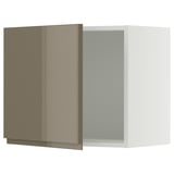 SEKTION Wall cabinet, white/Voxtorp high-gloss dark grey-brown, 24x15x20 "