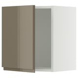 SEKTION Wall cabinet, white/Voxtorp high-gloss dark grey-brown, 18x15x20 "