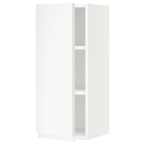 White ikea SEKTION wall cabinet, sleek minimalist design, single door, modern matte finish.