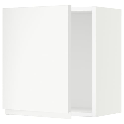 White SEKTION kitchen cabinet, minimalist, matte finish, rectangular, with integrated handles.