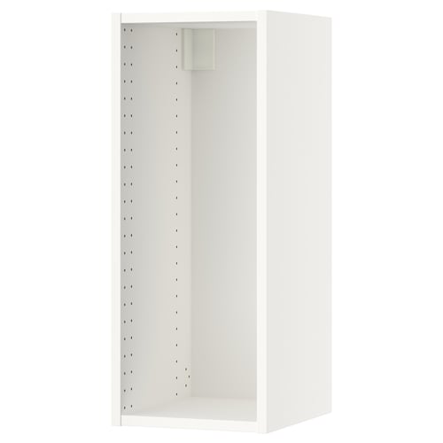 A SEKTION white wall cabinet for a kitchen, featuring adjustable internal shelves and a sleek, modern design.
