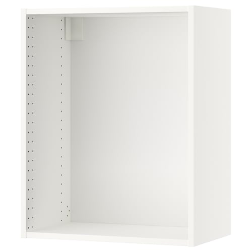 White SEKTION wall cabinet, modern design with perforated side, sturdy frame, single shelf space.