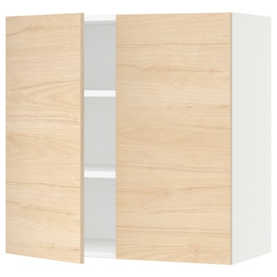 SEKTION Wall cabinet with 2 doors, white/Askersund light ash effect, 30x15x30 "