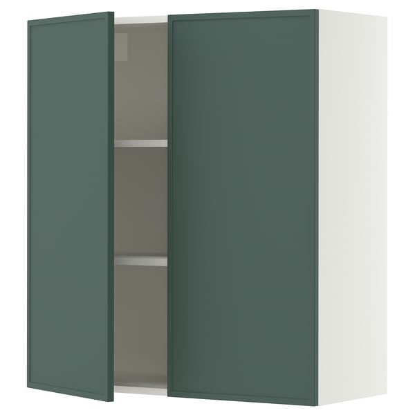 SEKTION Wall cabinet with 2 doors, white/Aspudden dark gray-green, 36x15x40 "