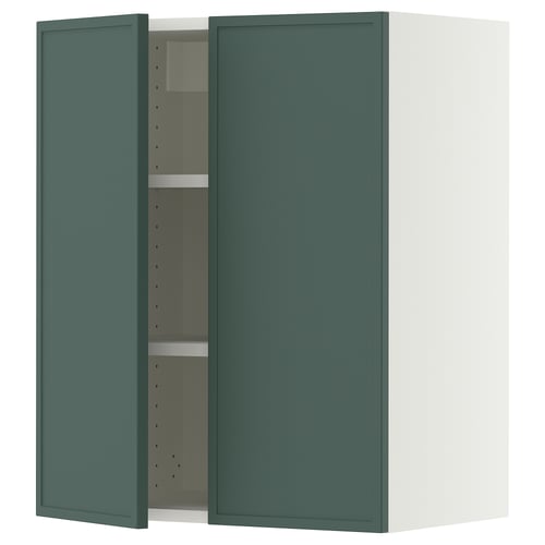 SEKTION Wall cabinet with 2 doors, white/Aspudden dark gray-green, 24x15x30 "