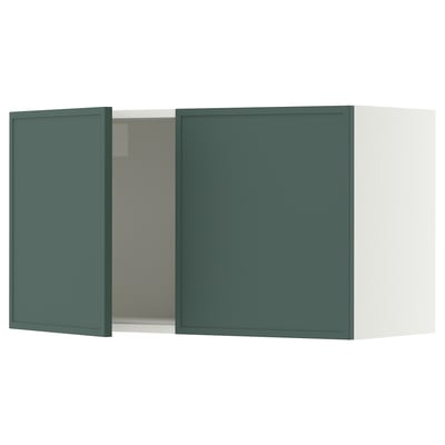 SEKTION Wall cabinet with 2 doors, white/Aspudden dark gray-green, 36x15x20 "