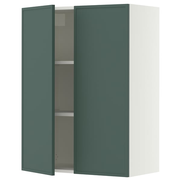 SEKTION Wall cabinet with 2 doors, white/Aspudden dark gray-green, 30x15x40 "