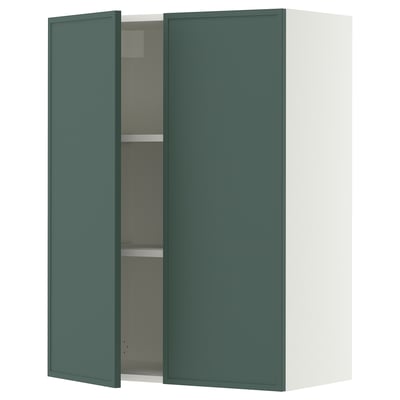 SEKTION Wall cabinet with 2 doors, white/Aspudden dark gray-green, 30x15x40 "