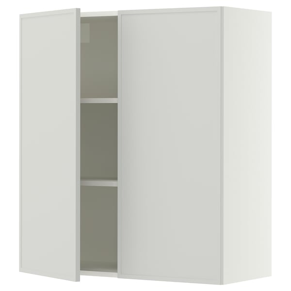 SEKTION Wall cabinet with 2 doors, white/Aspudden light gray, 36x15x40 "