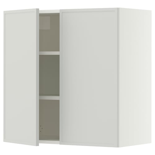 SEKTION Wall cabinet with 2 doors, white/Aspudden light gray, 30x15x30 "