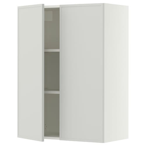 SEKTION Wall cabinet with 2 doors, white/Aspudden light gray, 30x15x40 "